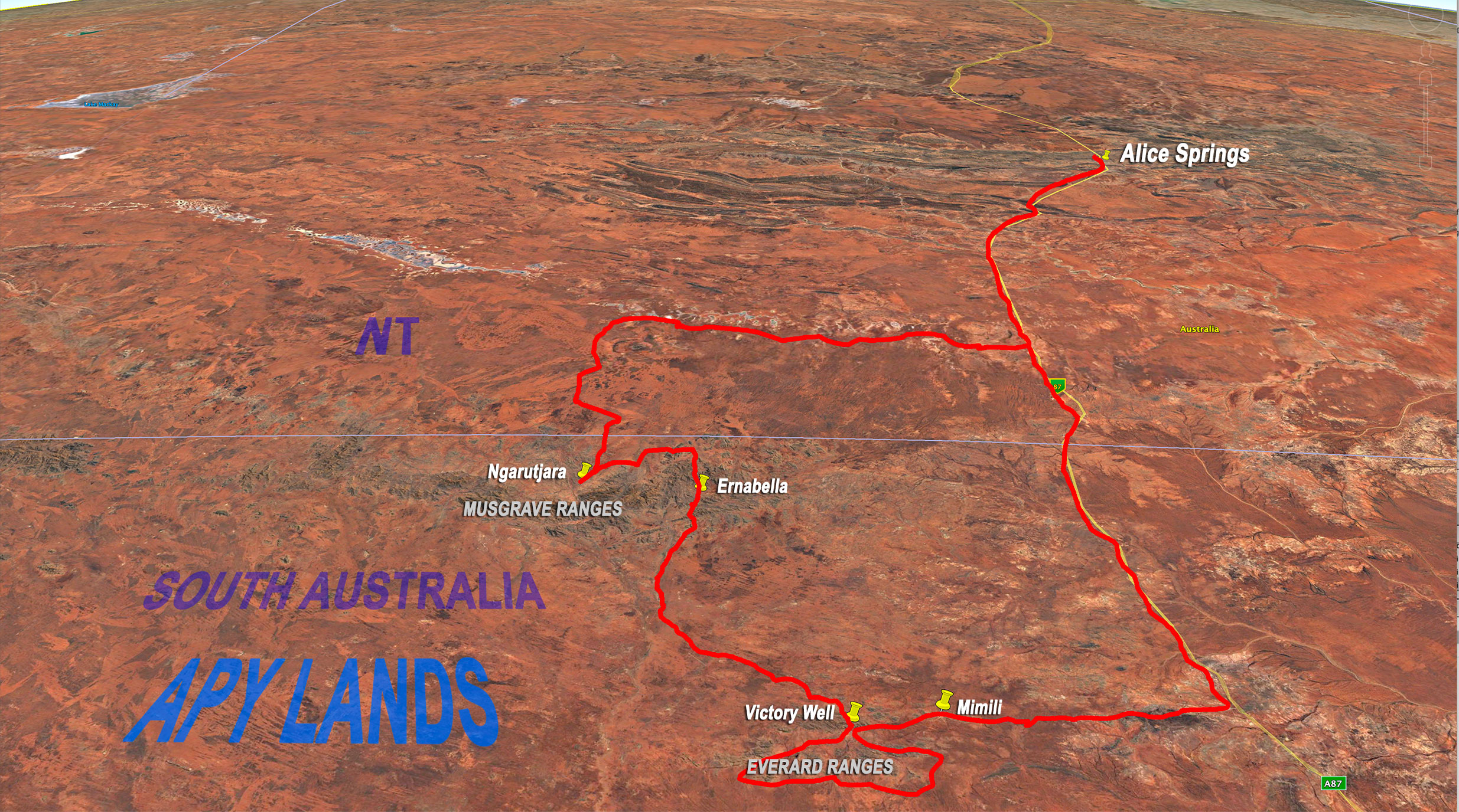 Detailed map of APY Lands